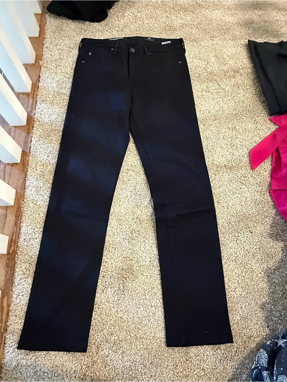 Ag Adriano Goldschmied Straight-Leg Black Jeans